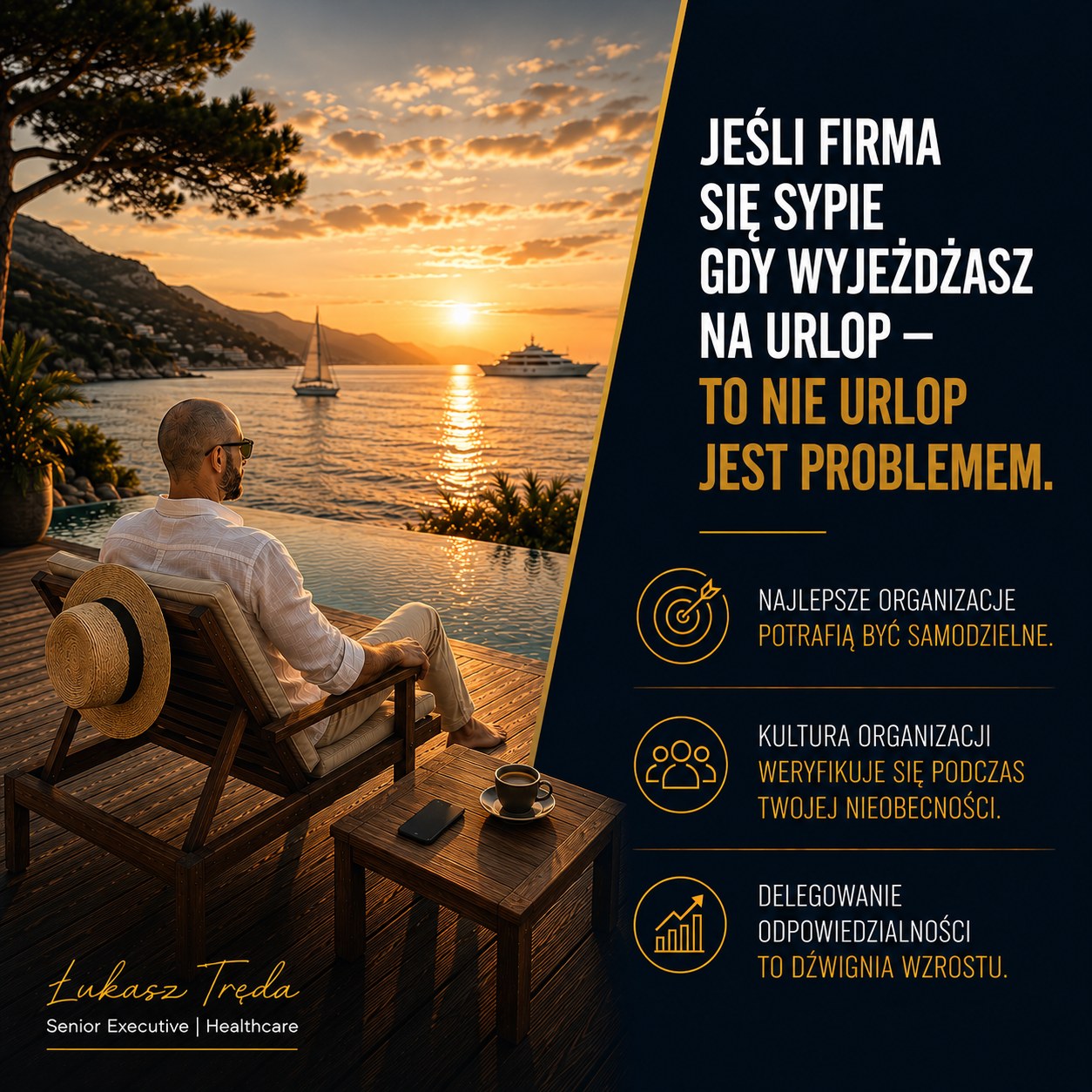 Jeśli firma się sypie, gdy wychodzisz na urlop — to nie urlop jest problemem.